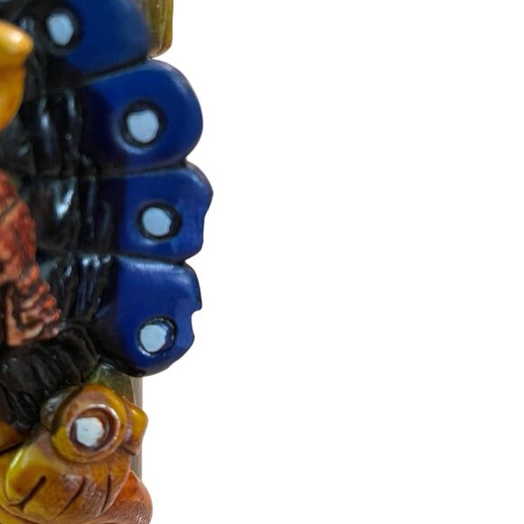 Aztec Mexican shot glass 3 oz clay stones Tribal man - Picture 13 of 13